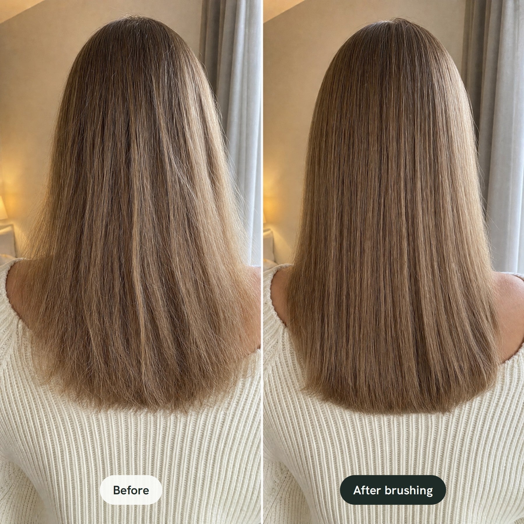 Live: before/after shine, back of the head