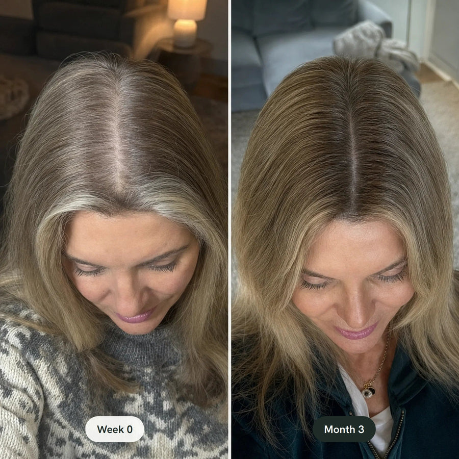 Lumina Oil before and after: denser roots along the parting at month 3