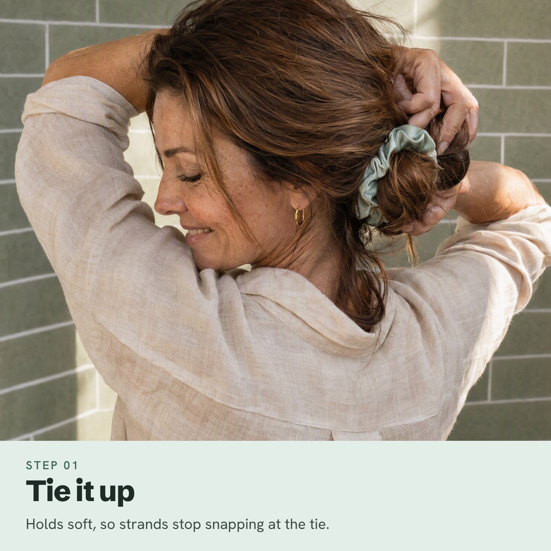 Tie it up: holds soft, no snapping at the tie (page photo, Jennifer)