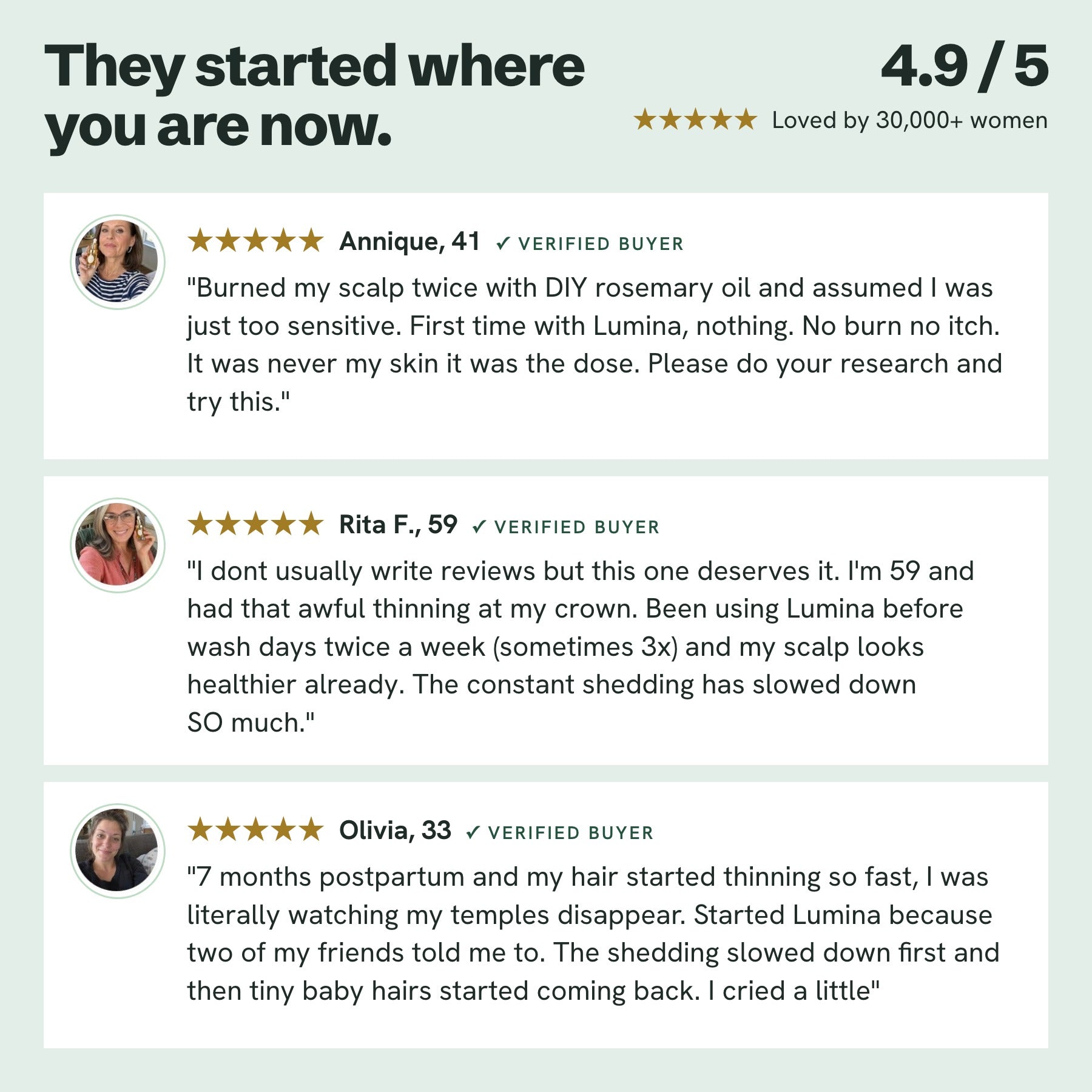They started where you are now: reviews from Annique, Rita and Olivia, rated 4.9 out of 5